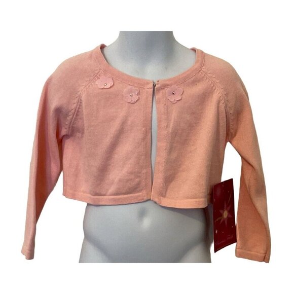 Princess Faith Toddler Girls Floral Cardigan Size 4T Pink Long Sleeve - Picture 3 of 12